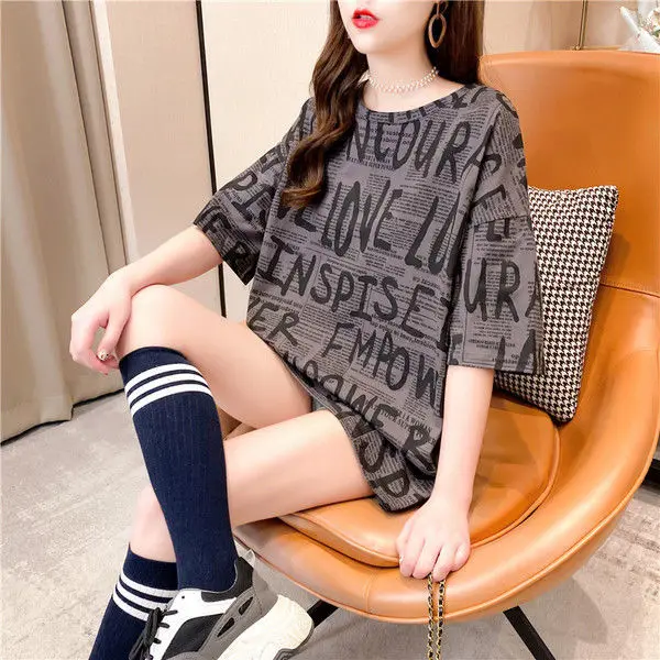 2021 New Short-sleeved T-shirt Women's Mid-length Outer Wear Top  Women Clothing  Harajuku  Women Shirts used maternity clothes near me Maternity Clothing