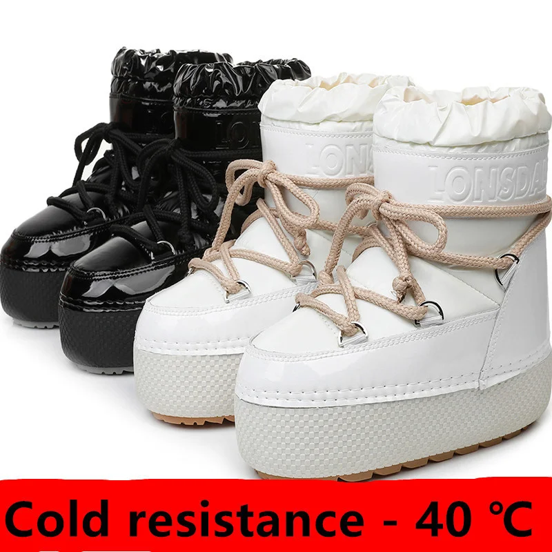 

2022 Women's Boots Winter Warm Antiskid Thicken Plush Boots Waterproof Thick Platform Space Boots Cold resistance - 40 ℃