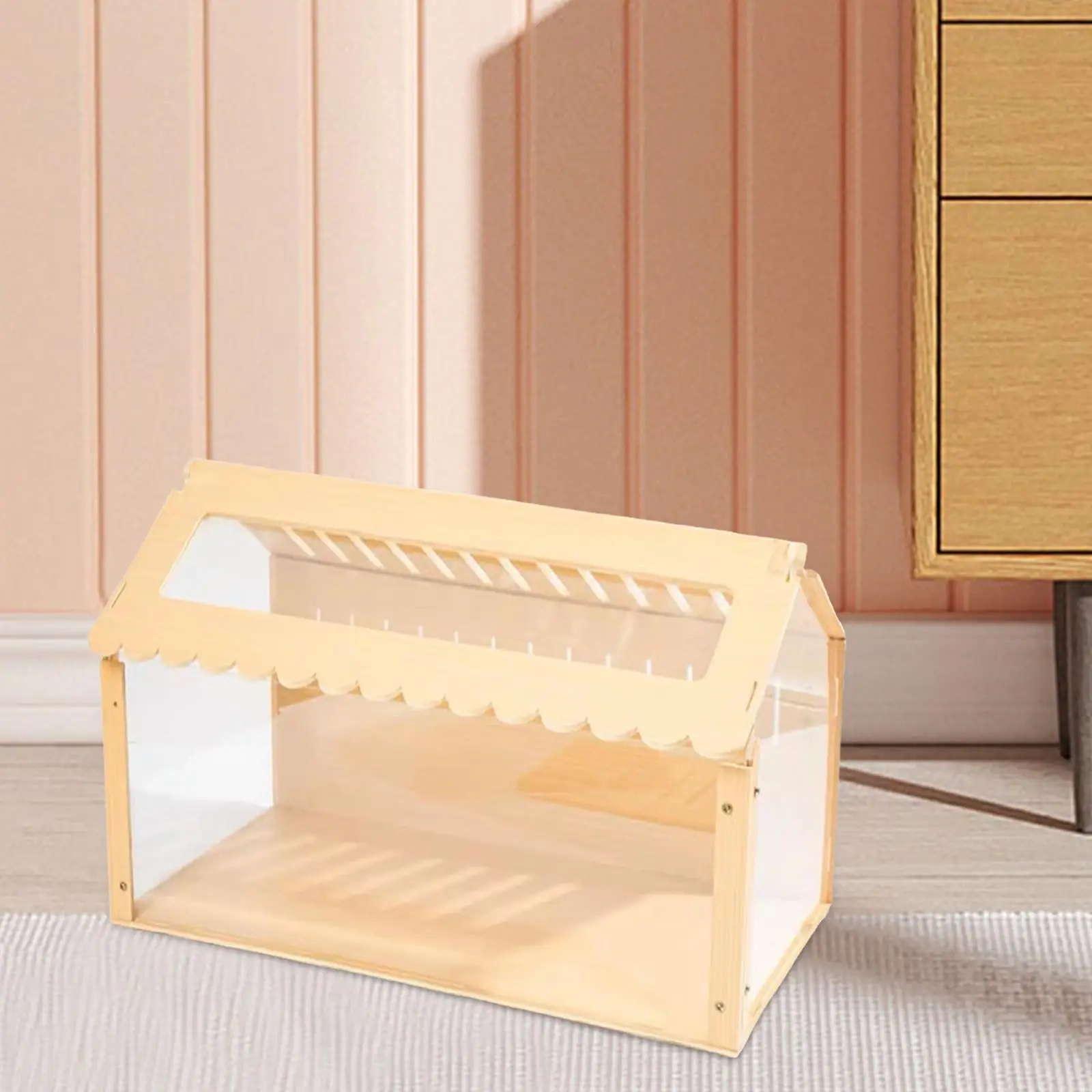 Hamster Hideout, Wooden Exercise Toy Tunnel, Assemble Shed with Fan, Mice, Rat Hamster Hideout, Wooden Exercise Toy Tunnel, Assemble Shed with Fan, Mice, Rat