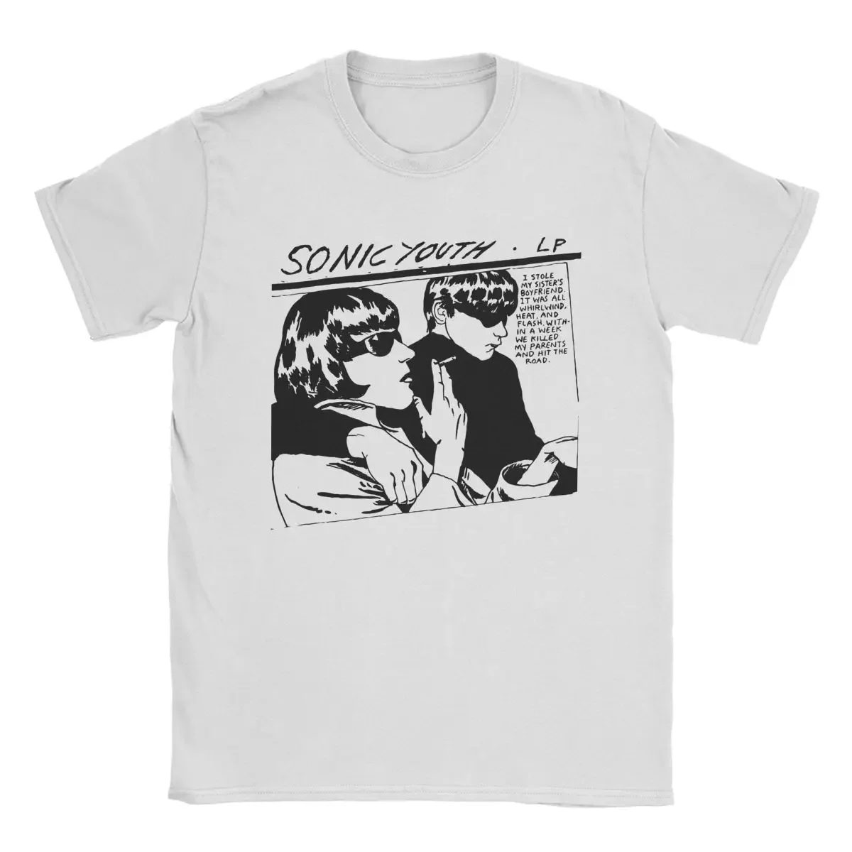 thumbnail image 1 of Ropa de regalo de cumpleaños de manga corta, camisetas de gran tamaño para parejas, Sonic Youth, camisetas para hombres, banda de música, divertida camiseta de algodón puro, nueva, 1 of 5