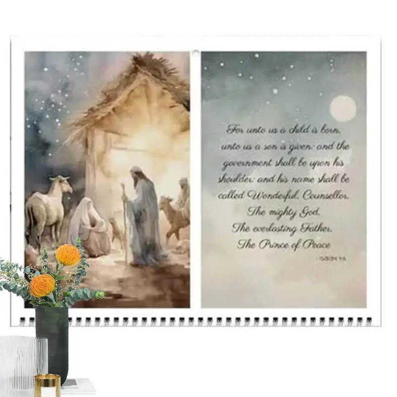 Jesus Christ 2024 Wall Calendar Inspirational Wall Decor Calendars Jesus Poster Calendar 11.4 X 8.3 Inch Christian Faith Holiday