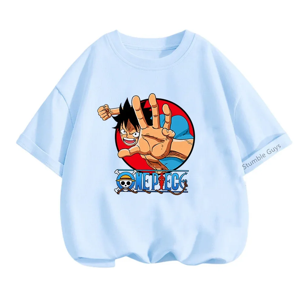thumbnail image 1 of Camiseta de una pieza de Anime para adolescentes, camisetas de manga corta de verano, ropa para niños, camisetas de Luffy para niñas, camisetas de Sonic, 1 of 4