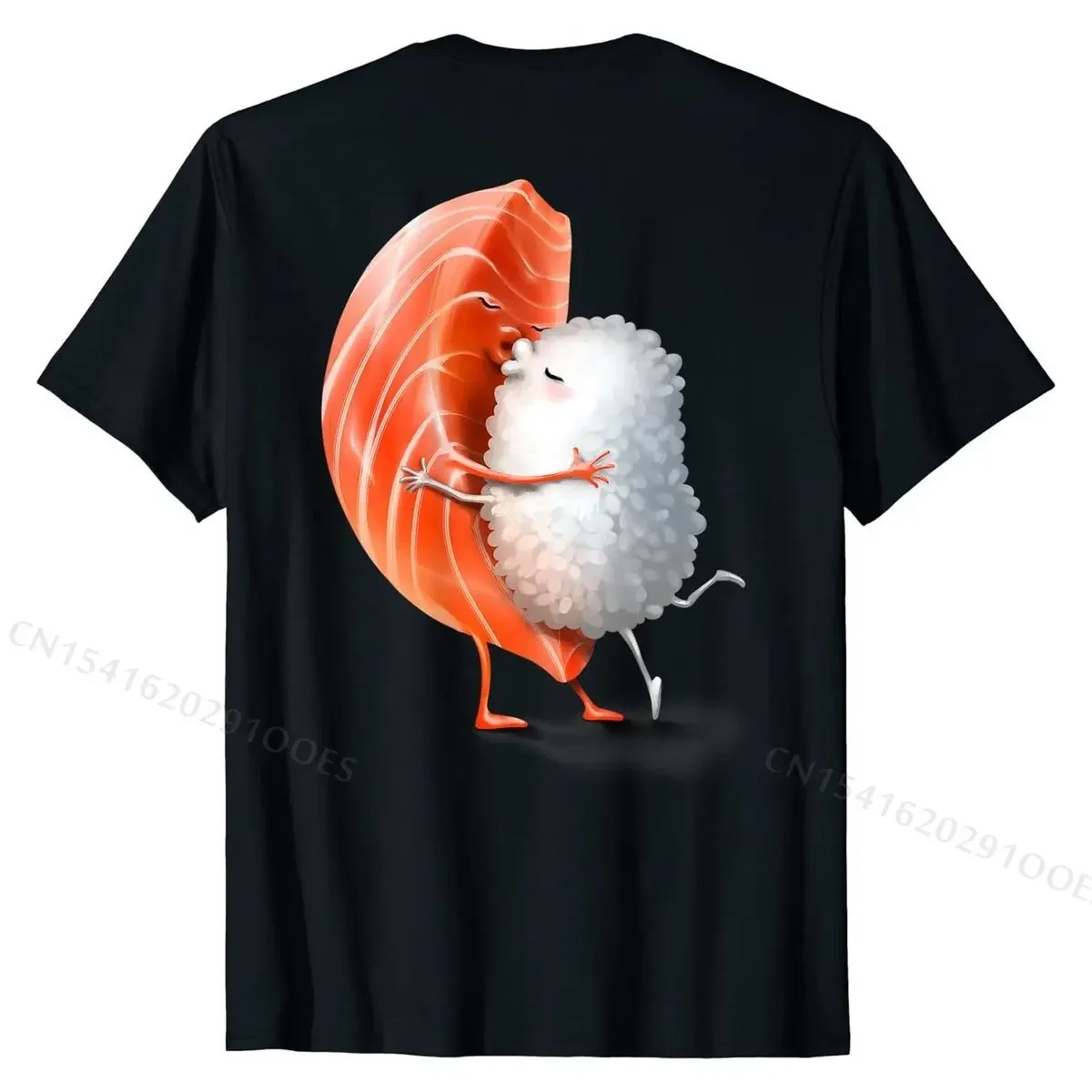 

A1410 Salmon Sushi Hug and Kiss on Valentine Day T-Shirt Newest Custom T Shirt Cotton Boy Tops Tees Custom