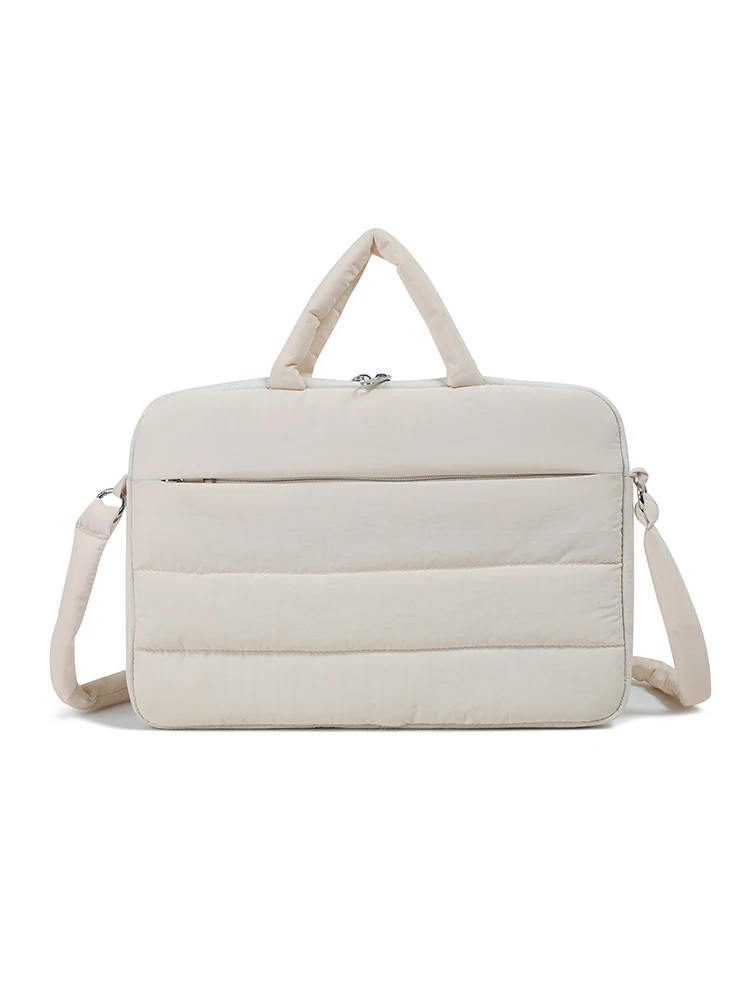 Puffy Shockproof Laptop Shoulder Bag Sleeve - Versatile Carrying Pouch