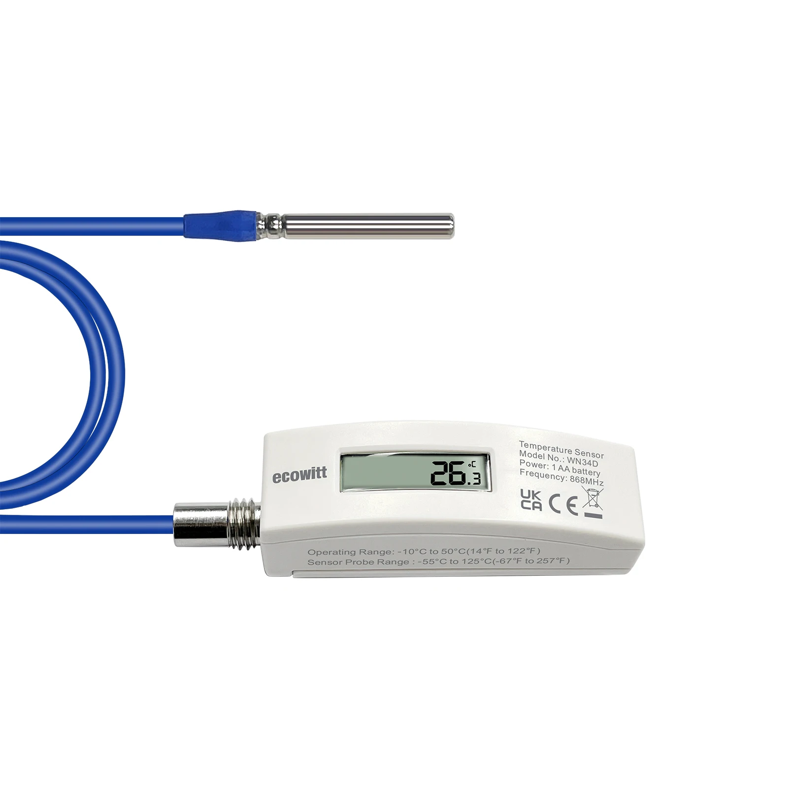 Digital Thermometer with 10-foot Temperature Sensor Probe