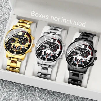 3PCS Men Business Watches Fashion Steel Band Male's Analog Quartz Watch Set Relogio Masculino Reloj Hombre（Without Box）