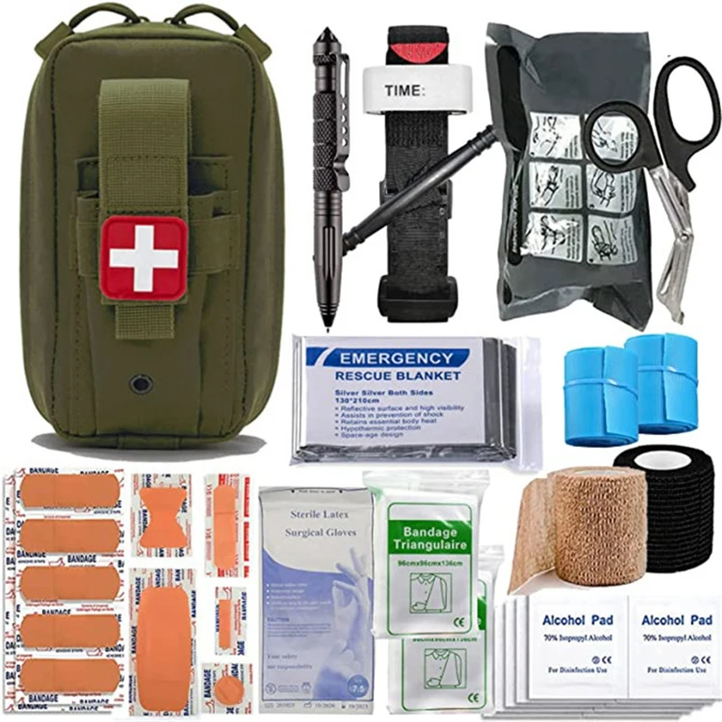 

Tactical Trauma Kit Pouch Emergency First Aid Stop The Bleed IFAKS Refill Supplies Chest Seal Wound Care Dressing Pack Pouch