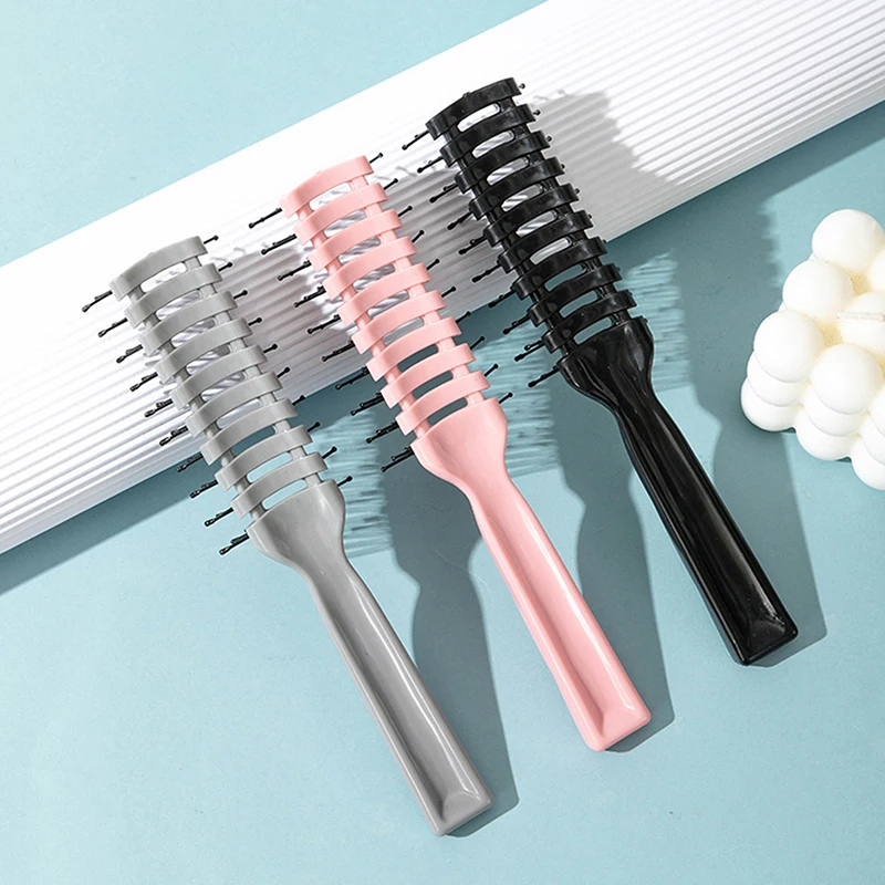 Men Plastic Vent Hair Brush Anti-static Comb Hairdressing Salon Barber Curly Hair Care Wig Styling Tool Comb Brush Massage Tool 6
