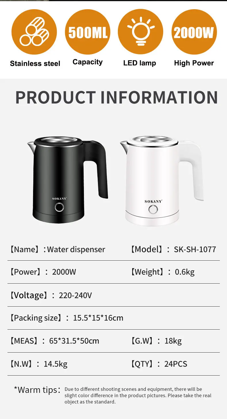 petite bouilloire thé électrique portable double bouillotte eau bouilloire de ébullition rapide pour le thé et le