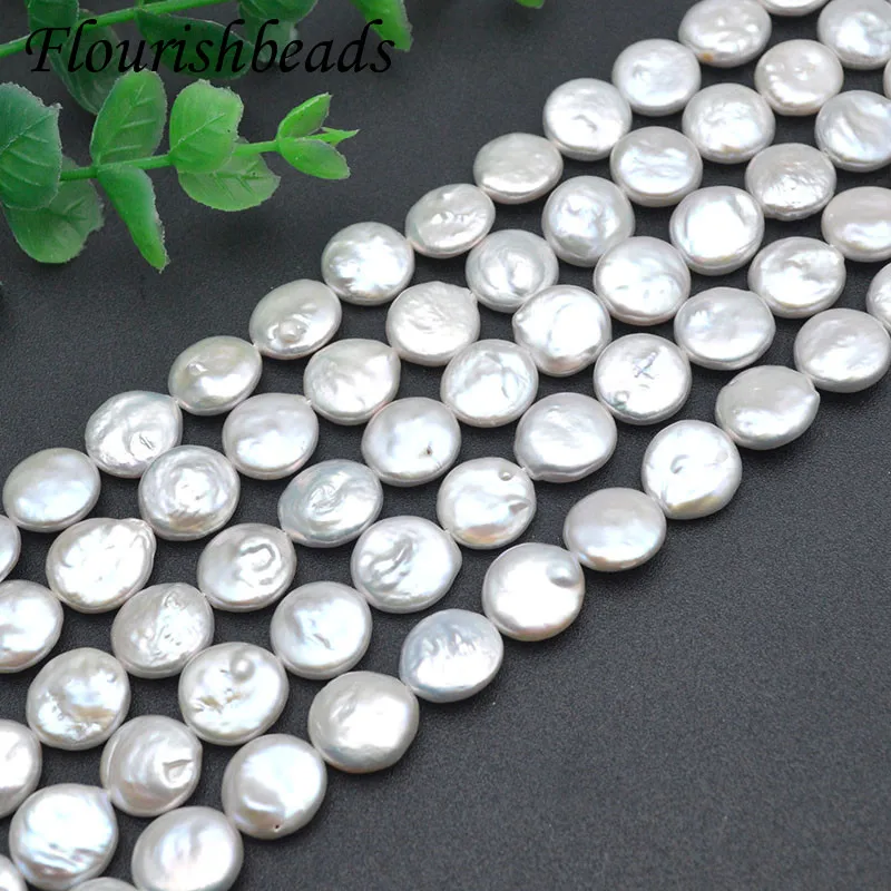 10-11-12mm Natural Freshwater Pearls Flat Round Pearl Beads DIY Necklace Earrings High Quality Accessories for Jewelry