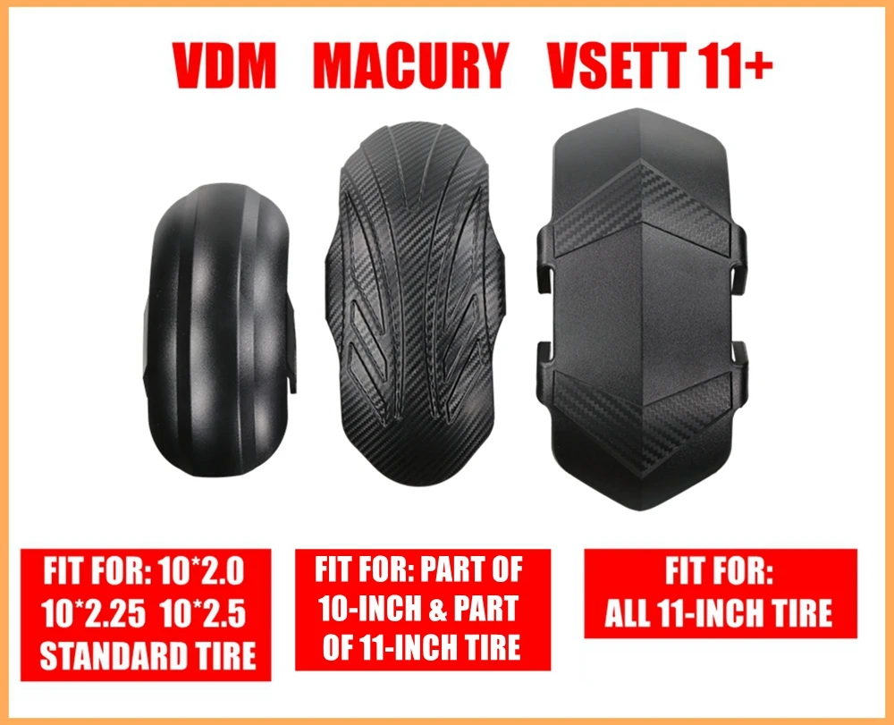 Description Picture 6 of itemUniversal Carbon-Fiber-Pattern Mudguard for VSETT 11+ ZERO 11X KAABO 11-Inch Electric Scooter Adjustable Fender Wheel Cover Wing