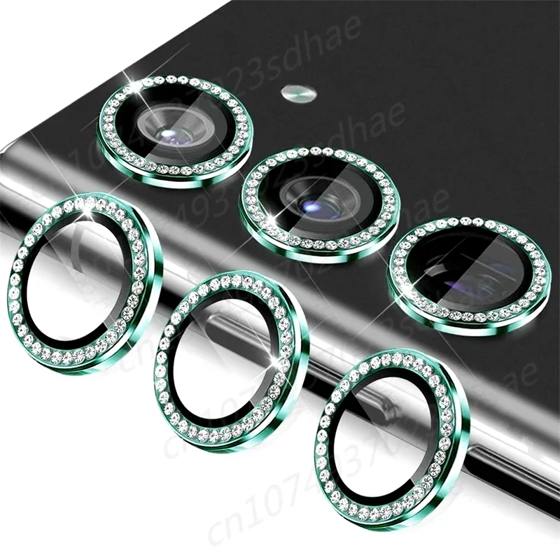 Diamond Tempered Glass Camera Lens Protector with Alloy Ring Cover - 9H Durability