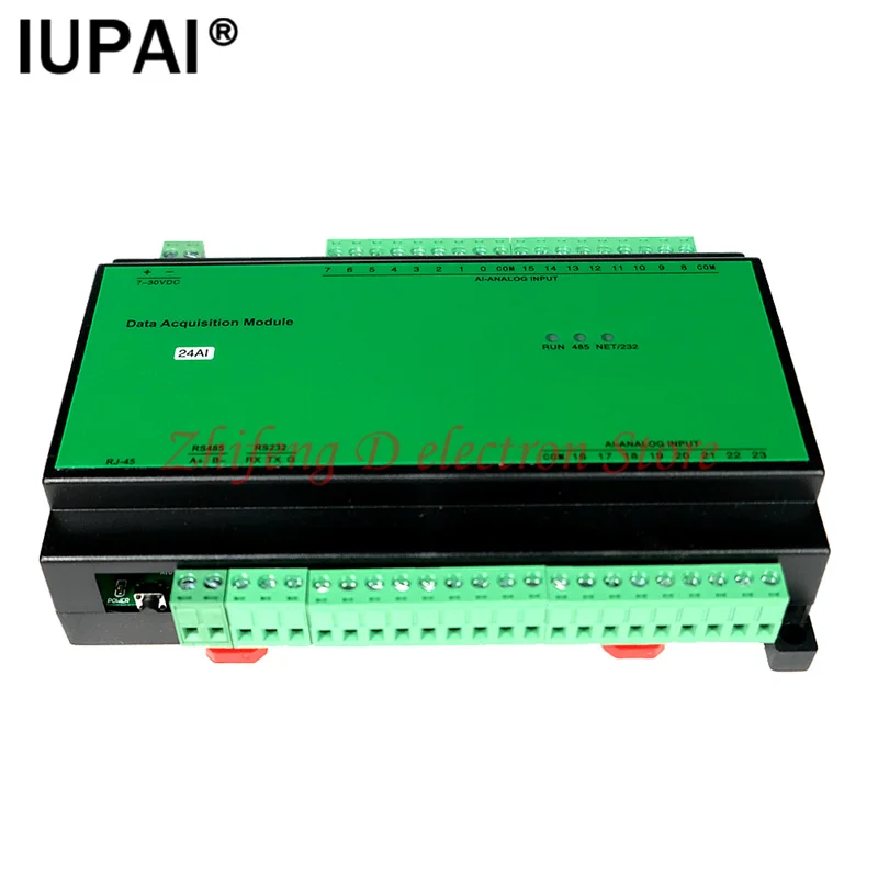 

24-channel AI analog acquisition module 0-20mA, 4-20mA, 0-10V compatible Modbus RTU IO module, RS485 RS232 communication