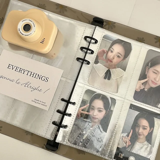 Classeur Transparent Daisy A5 Kpop, organisateur d'album Photo, carte photo, couverture de livre de collection avec 6 anneaux, Journal intime, fournitures scolaires 4