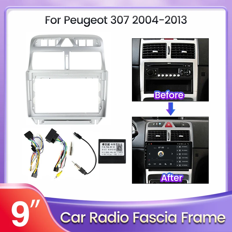 Auto Radio Fascia Per Peugeot 301 2013-2016 /307 2002-2013 /2008 2014-2016 /3008 2009-2015 Kit Dash Dvd Radio Stereo Pannello Di Copertura