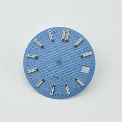 Luminous Green Watch Dial - 28.5mm Replacement for Mechanical Watch Movement (Light Blue)