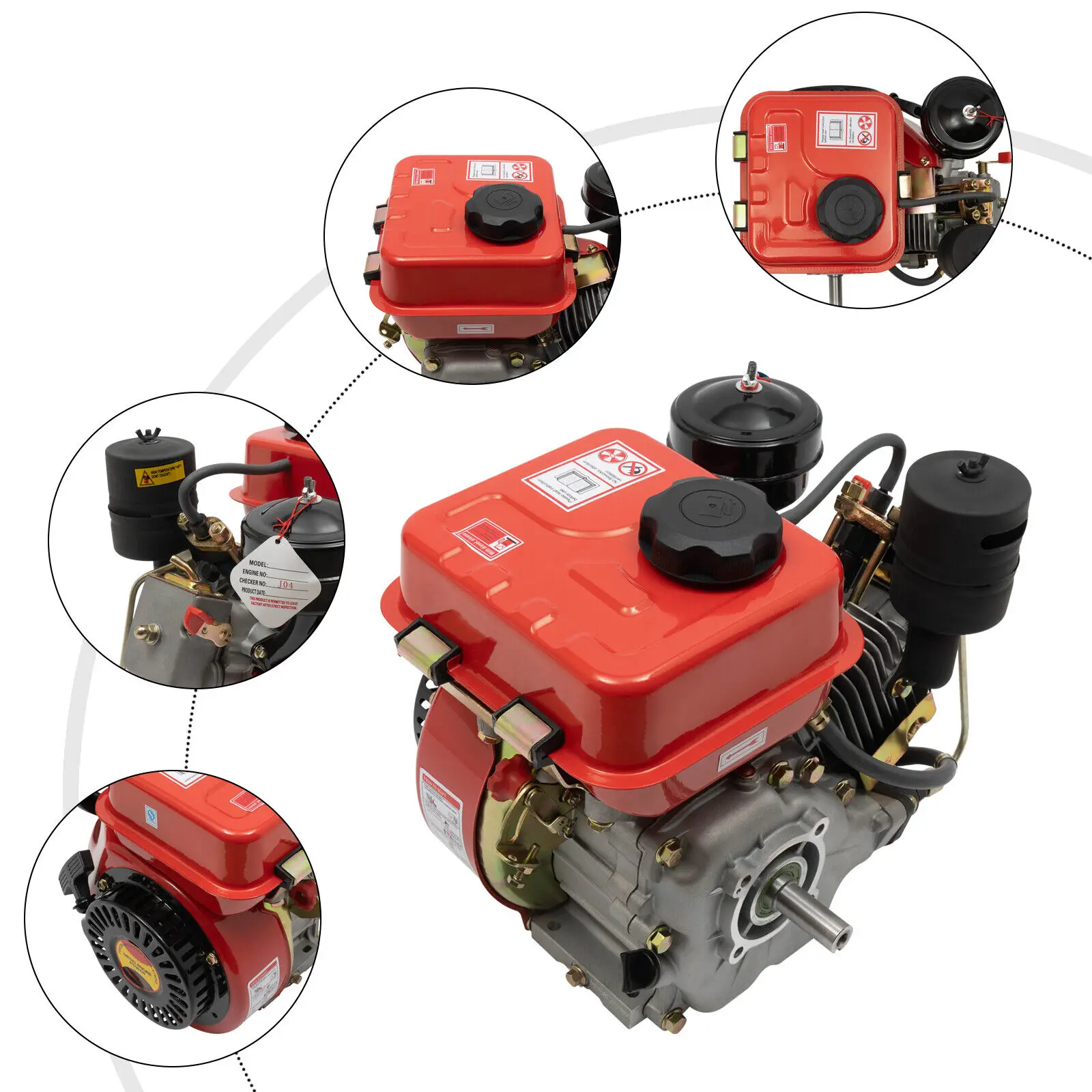 

196CC 4-Stroke 3HP Single-Cylinder Diesel Engine Recoil Start Diesel Motor Multi-Use Engine for Irrigation Machine Lawn Mower