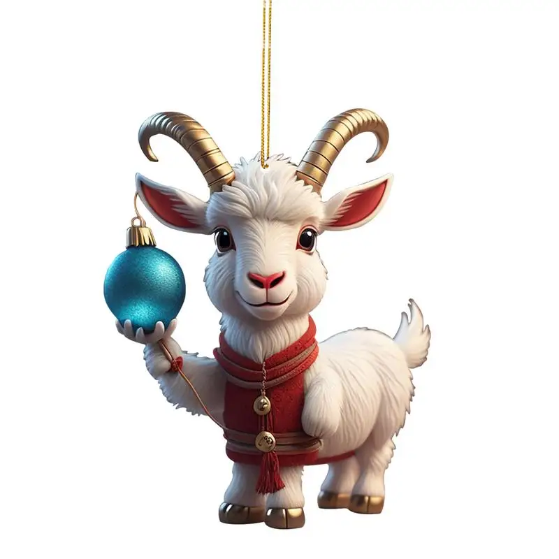 

Acrylic Goat Ornaments For Christmas Tree Christmas Tree Ornaments Family Christmas Tree Decor Christmas Decorations Animals