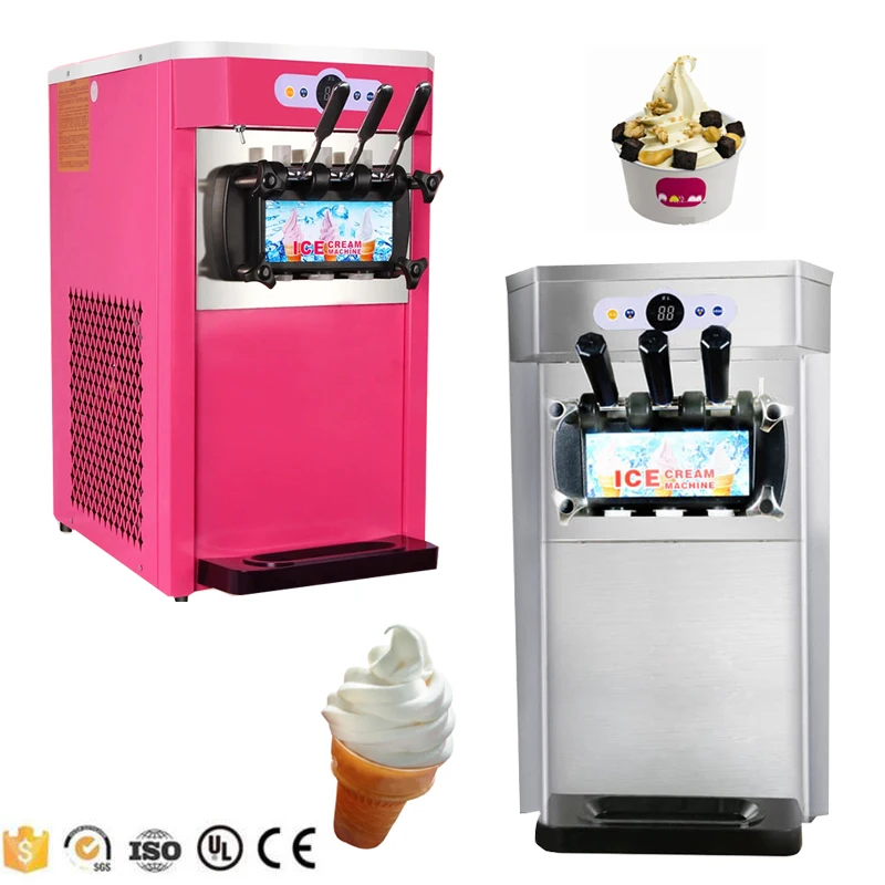 

Electric 1200W 220/110V Soft Ice Cream Machine with 3 Different Flavors Fruit Freezer Hard Mixing Ice Cream Making Machine