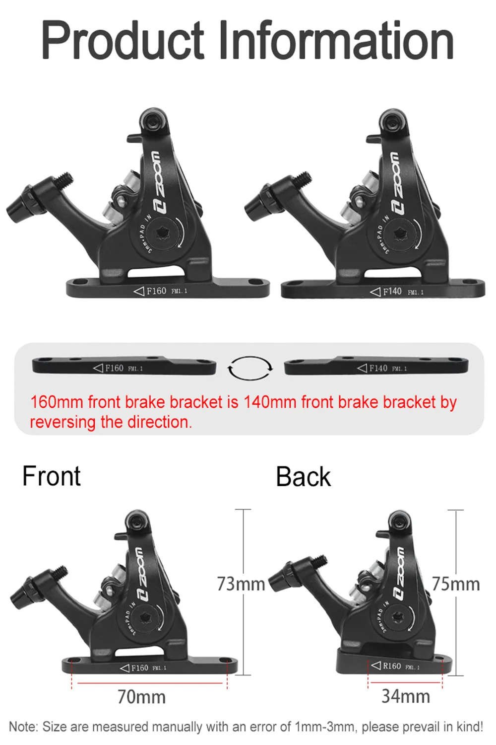 Description Picture 4 of itemZOOM DB700 Mechanical Caliper Road Bike Brakes for Racing Bicycle Disc Brake Caliper Piston Line Pull for Rotor 140/160mm