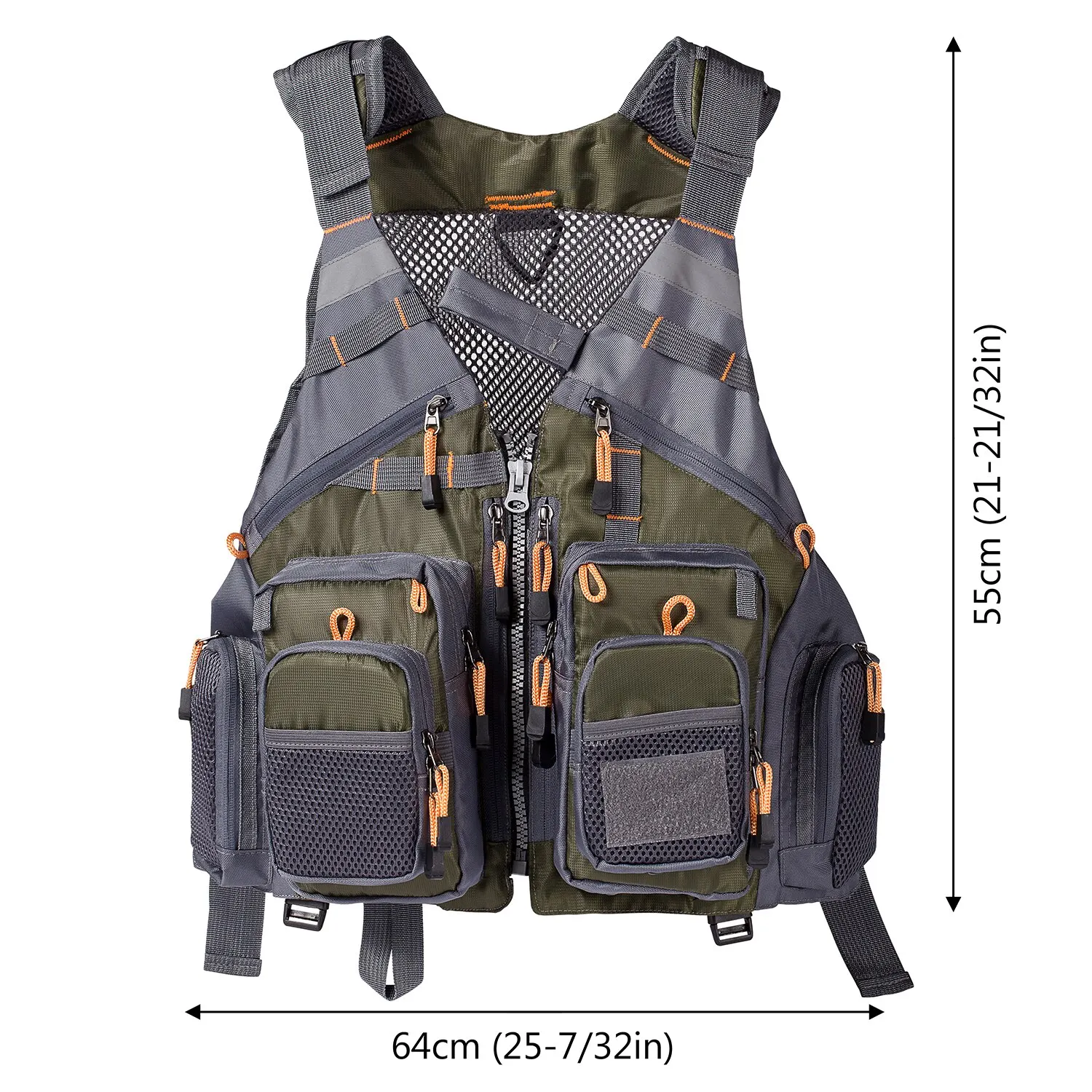 Bassdash Breathable Fishing Vest Outdoor Sports Fly Swimming Adjustable Vest Fishing Tackle