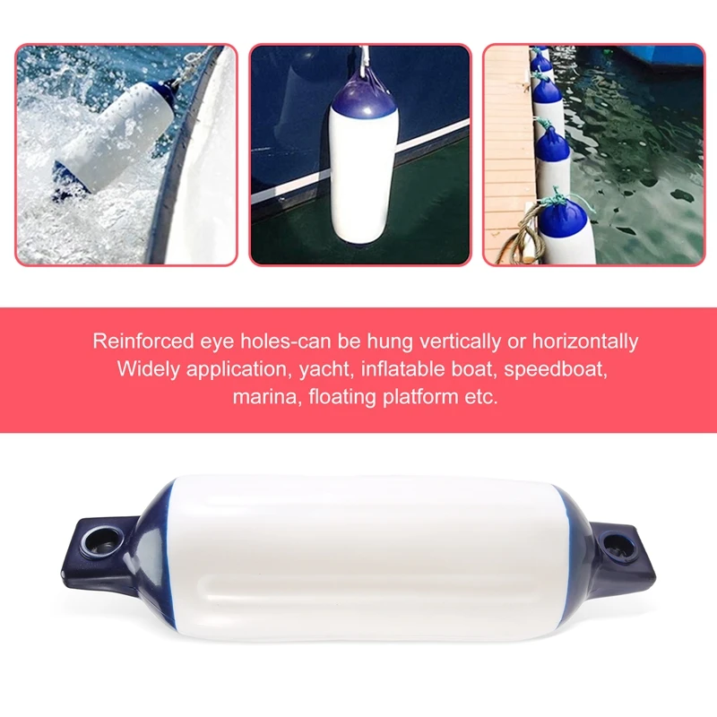 3PCS Inflatable Boat Fender PVC Boat Anchor Bumper Marine Fender For Boat, Sailboat, Cuddy Etc (4.5X16 Inch)