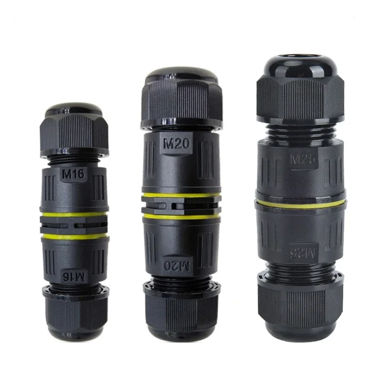 IP68 M16 M20 M25 Outdoor Waterproof Connector Of Junction Box Adapter Terminal Rain Proof Straight Plug Socket Quick Connection 6