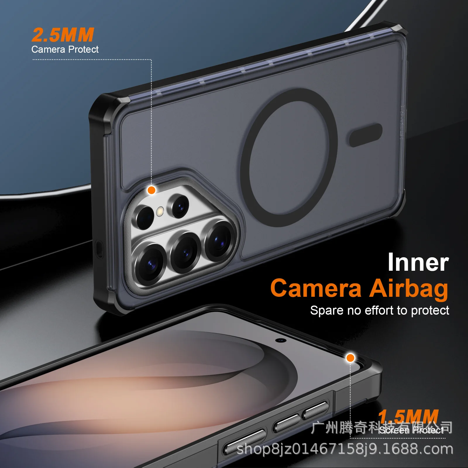 Hybrid Rugged Armor Shockproof Case with MagSafe Charging Compatibility