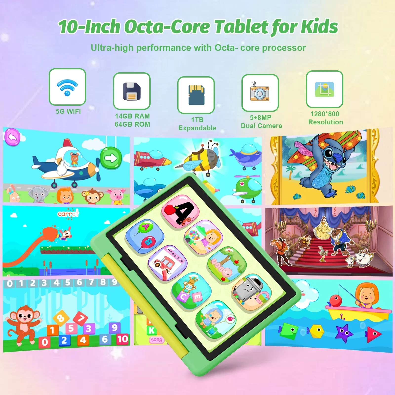 Kid Tablet 10 Inch Android 15 Octa Core 14GB RAM 64GB ROM 128GB Expandable 7 S7d72fca4027941f3a9088b336d0b6979H