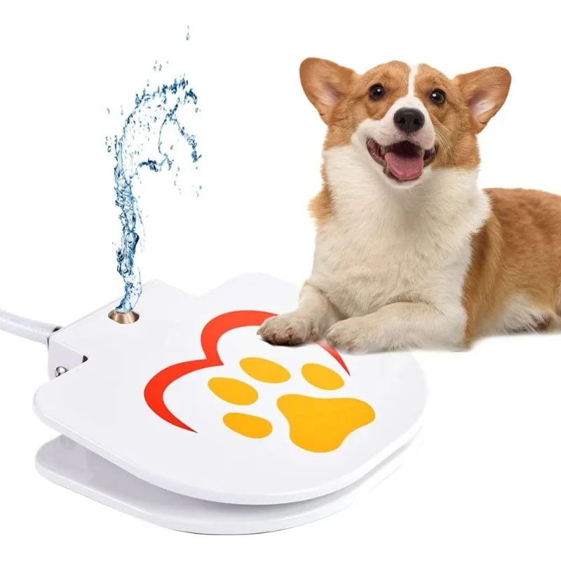 

Dog Sprinkler for Outdoor Dog Drinking Water, Easy Paw Activated Drinking, Providing Constant Stream,Y Splitter Included