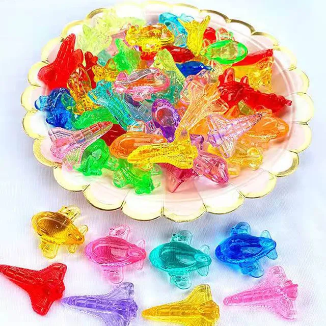 Small Plane Car Toy Models Pirate Treasure Acrylic Crystal Gems Diamond Shape Birthday Party Favors Gift For Kids Regalos Niños 6