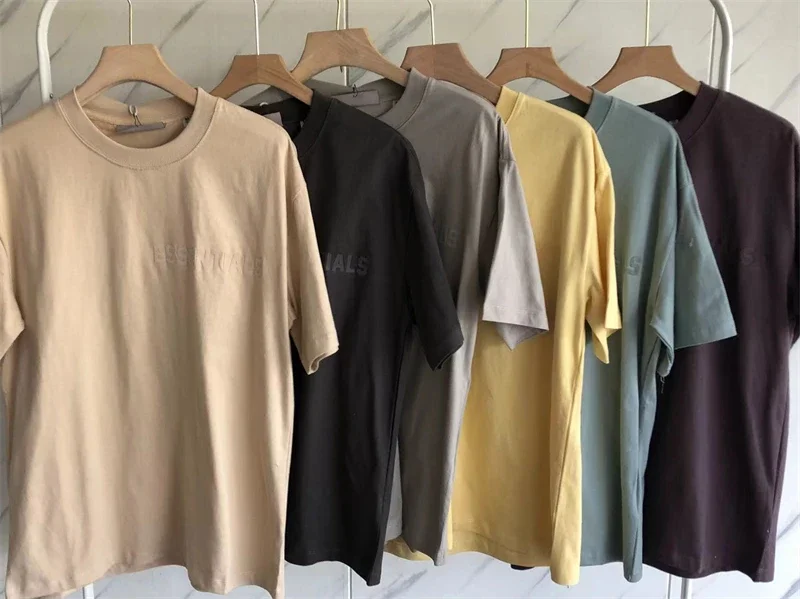 

2024ss new Reflective Essentials Logo T Shirt Men Women Vintage Loose T-shirt Top Tees men clothing