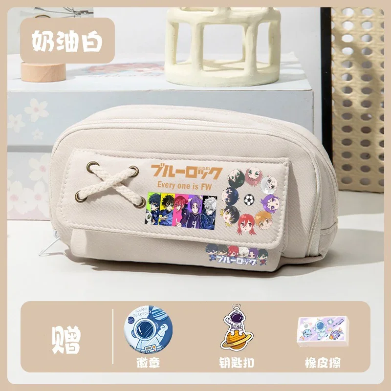 أسود أبيض أزرق أخضر، قفل أزرق، حقيبة أقلام مقلمة أ...