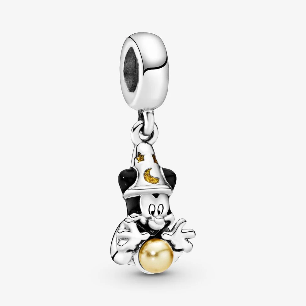 Disney Fantasia Mago Topolino Ciondola Charm Fit Originale Pandora Bracciali Braccialetto Charms Gioielli Berloque