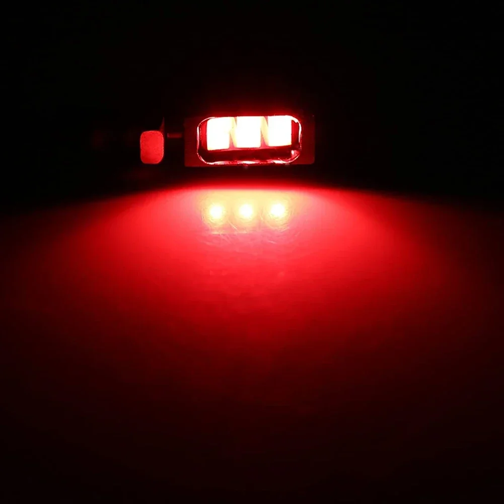 Replacement License Plate Light Lamp Bulbs 3LED Accessories Aluminum Car Yellow/Red/Blue Energy Saving 2pcs