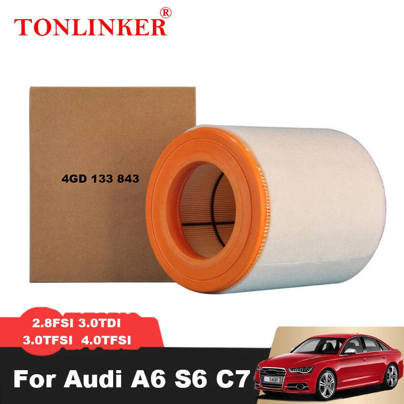 

TONLINKER Air Filter 4GD133843 For Audi A6 C7 4th 2.8FSI 3.0TDI 3.0TFSI S6 4.0TFSI 2011-2014 2015 2018 2019 A6allroad Quattro