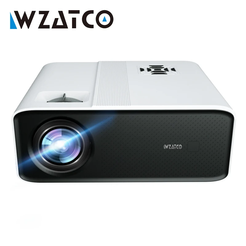 ceiling projector WZATCO C5 LED Projector 4K Smart Android WIFI 1920*1080P Proyector Home Theater 3D Media Video Player 6D Keystone Game Beamer gaming projector Projectors