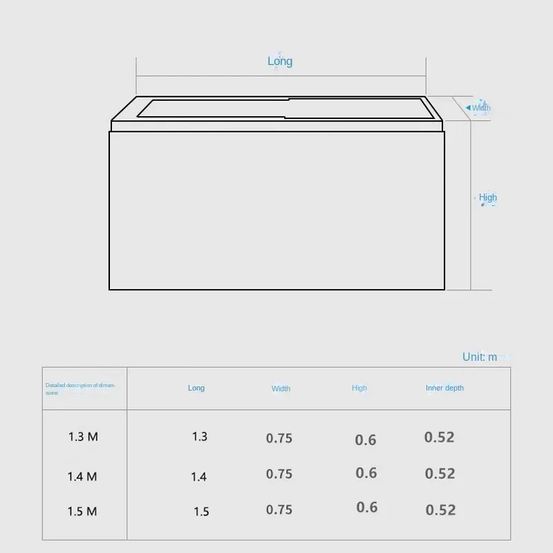 Simple Household Small Apartment Bathtub Acrylic Large Space Massage Bathtub Constant Temperature Surf Massage Sitting Bathtub W 6