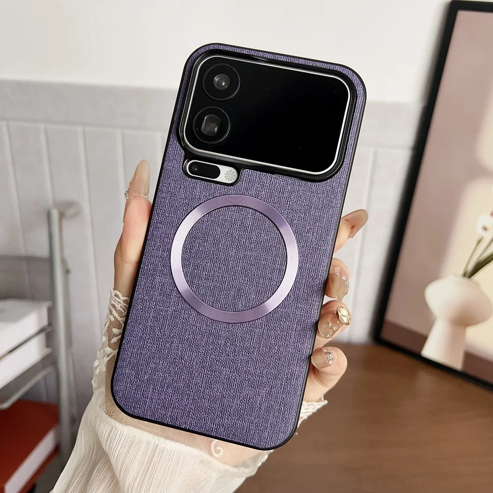 Premium Woven Fabric Texture Shockproof MagSafe Case with Magnetic Wireless Charging Compatibility