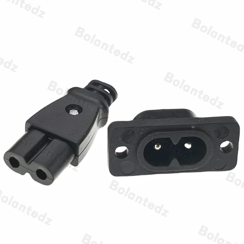 C8 Male Power Socket C7 FemalePlug Power Outlet Embedded Electric Connector 35mm*15mm AC 2.5A 5A 250v