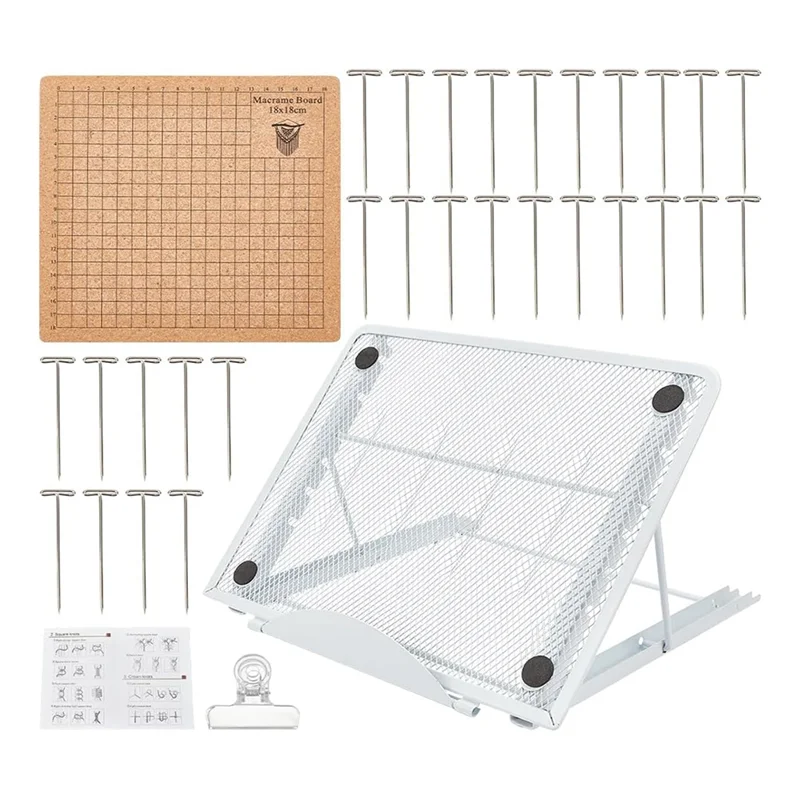 Durable 8X8 Inches Lace Board Set Lace Boards And Pins With Adjustable Stand Tools Supplies Knitting Craft Assistant Board