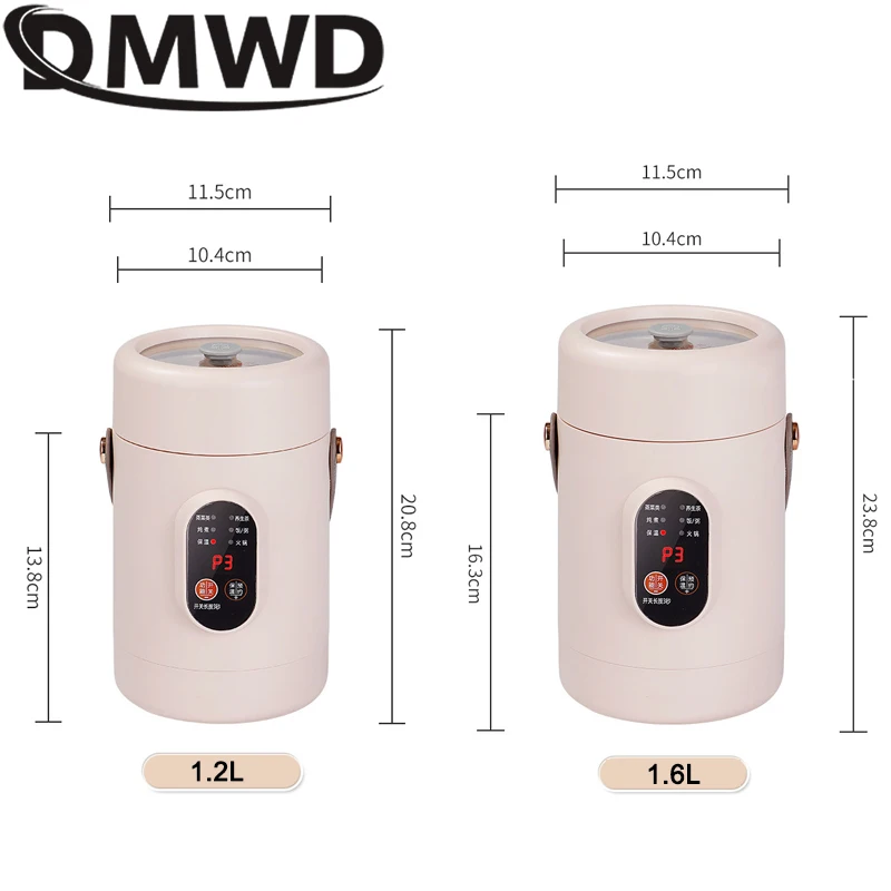 110V Electric Stew Cup Multifunctional Slow Cooker Health Tea Pot Hot Pot Soup Porridge Noodles Heating Cooker Lunch Box 1.6L 6