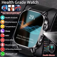 Montre connectée intelligente 2026 de pointe pour hommes avec ECG+PPG, mesure précise de la tension artérielle, des lipides et de l'acide urique, écran AMOLED HD de 2,0 pouces, appels HD 1