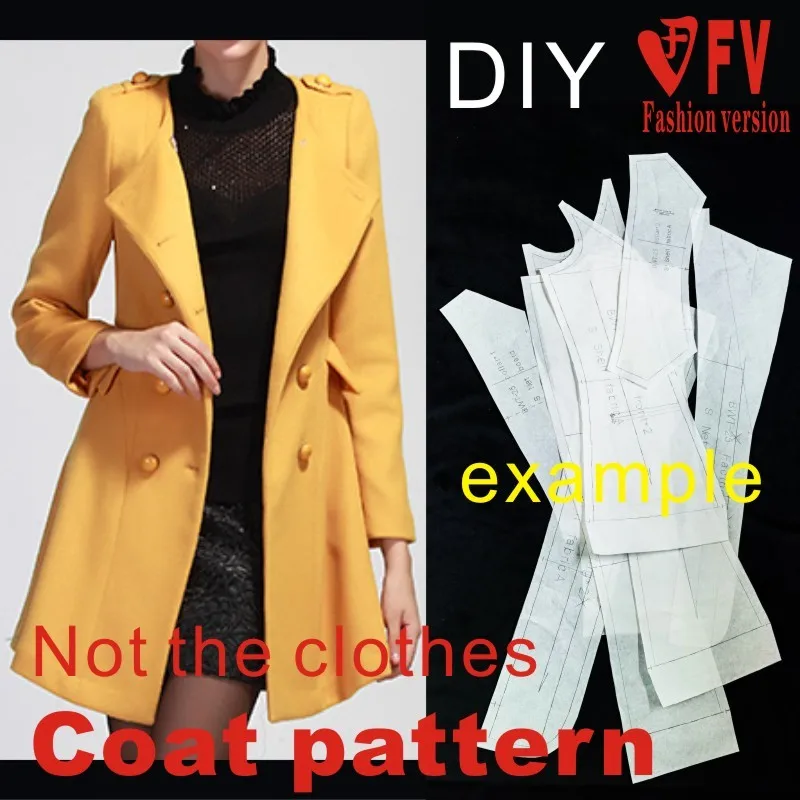 Clothing DIY Overcoat Sewing Pattern Coat Sewing Template Cutting drawing BFY-33