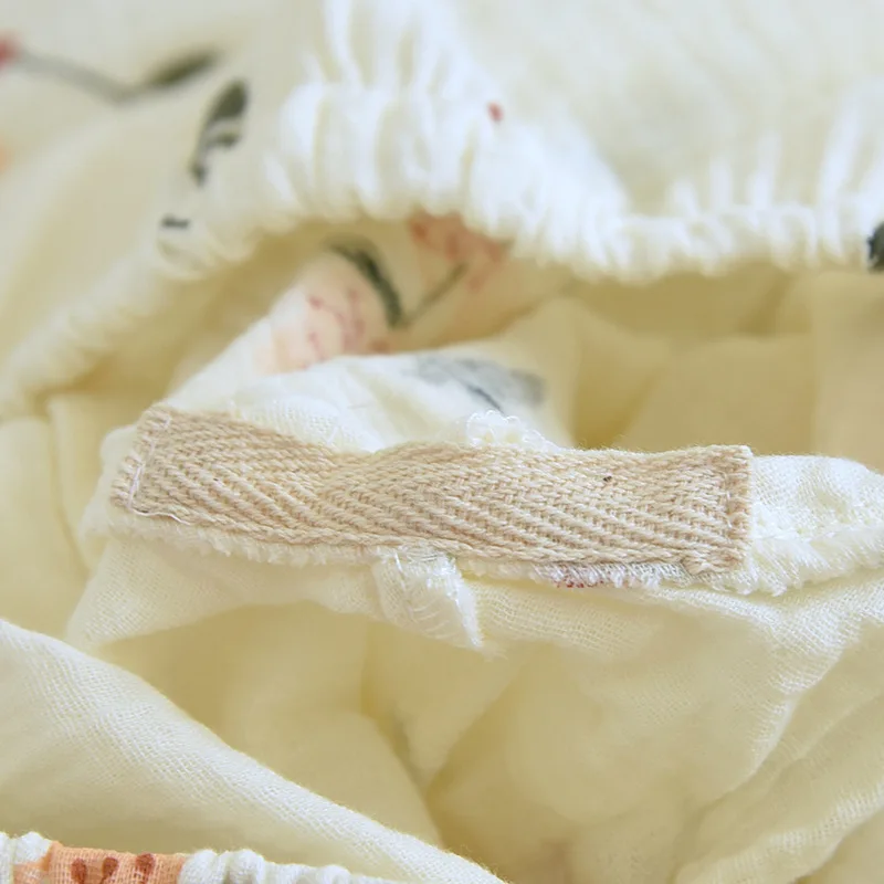 New Sleepwear Gauze Cotton Pajamas For Women Floral Long Sleeve Loungewear 2023 Spring Fashion Home Clothing Homewear