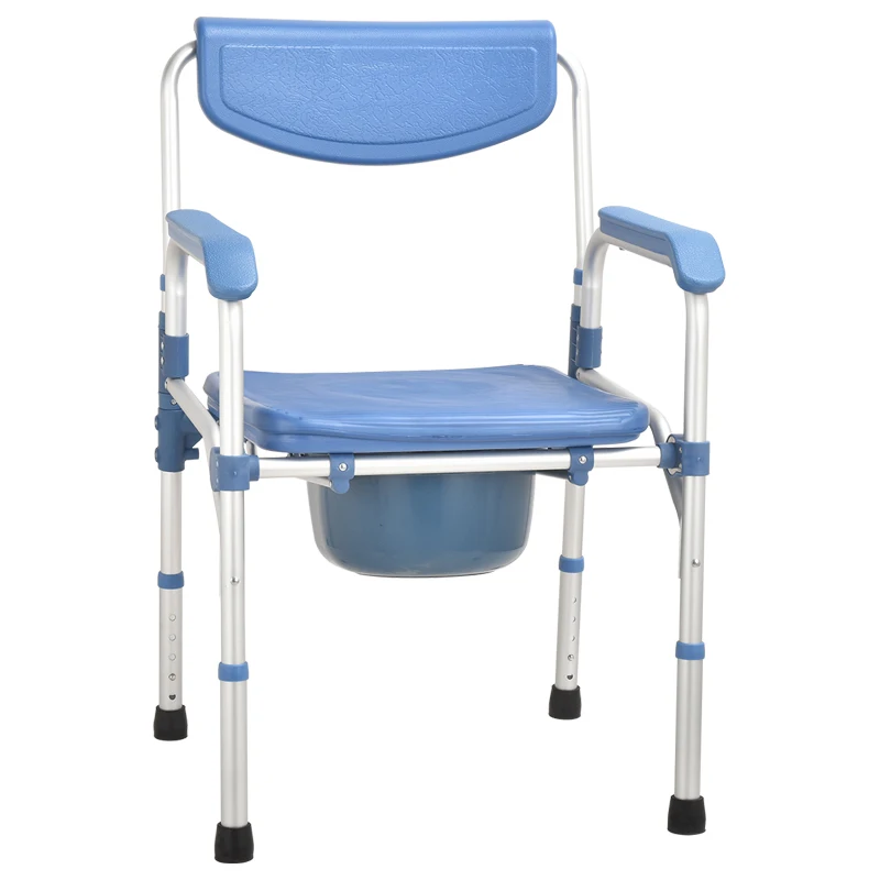 Custom Height Adjustable adults Commode Chair for disabled With bedpan 4