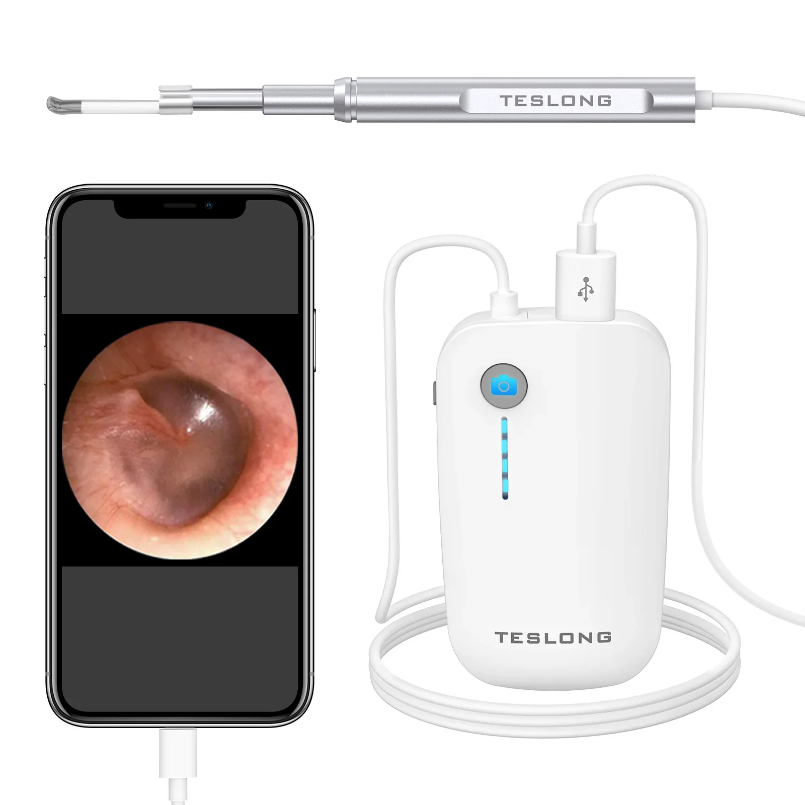 

Teslong-NTE100I Digital Ear Camera for iPhone and Android Compatible, WAX Removal and WAX, iPhone and Android Compatible