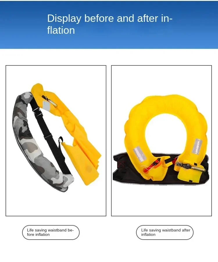Reflective Automatic Fishing Waist Belt Type Safety Life Jacket Adult Inflatable Life Safety Belt Waist Bag for Boating 구명벨트