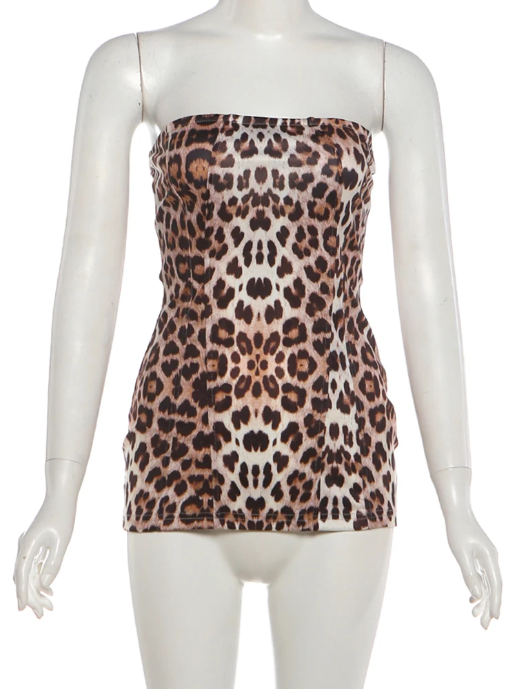 Women Leopard Print 2 Piece Party Set
