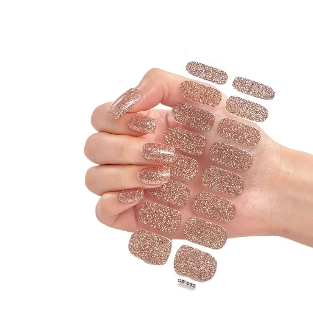 1Sheets Strips Gel Nail Stickers Glittering Sequins Gel Nail Polish Strips for DIY Nail Art Making nail stickers nail decals nail art decoration